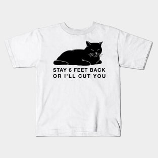 Social Distance Kitty - black Kids T-Shirt